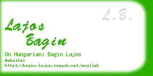 lajos bagin business card